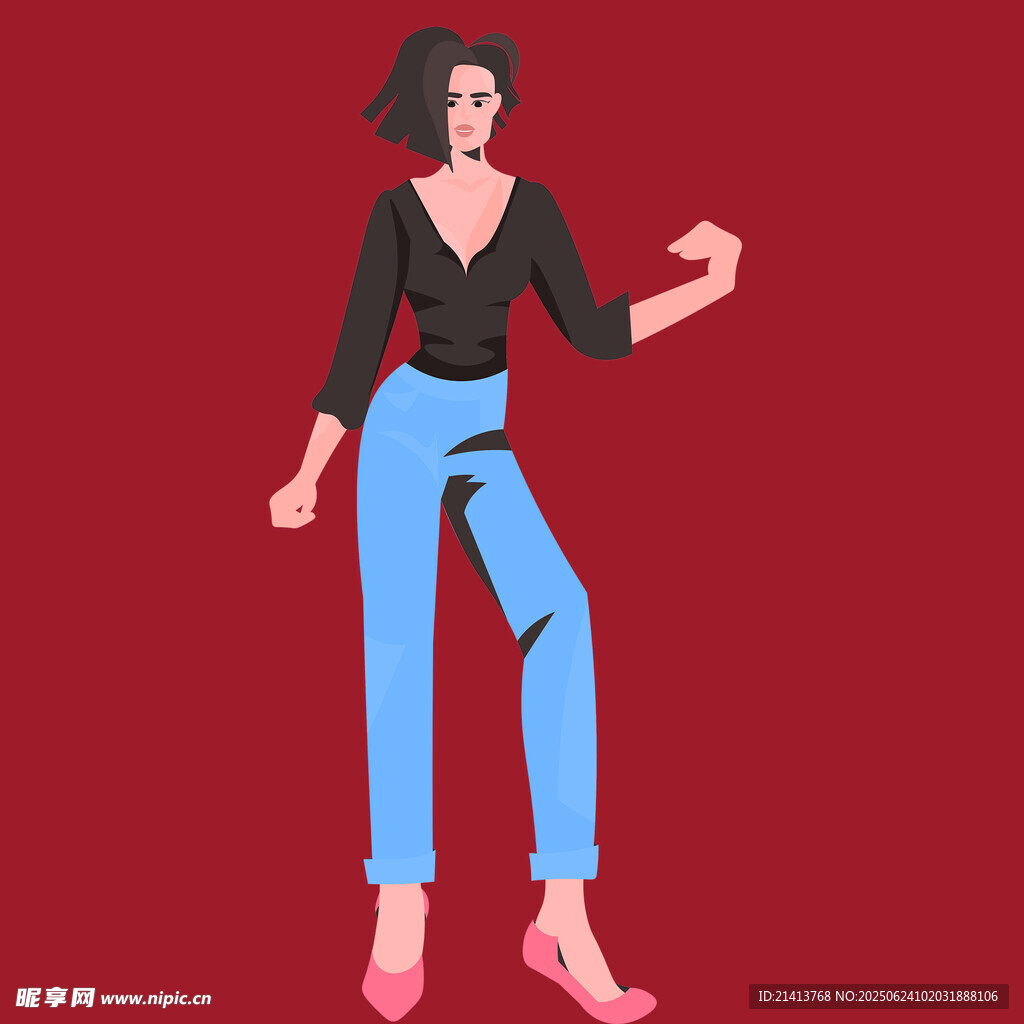 时尚女子优雅姿态展示