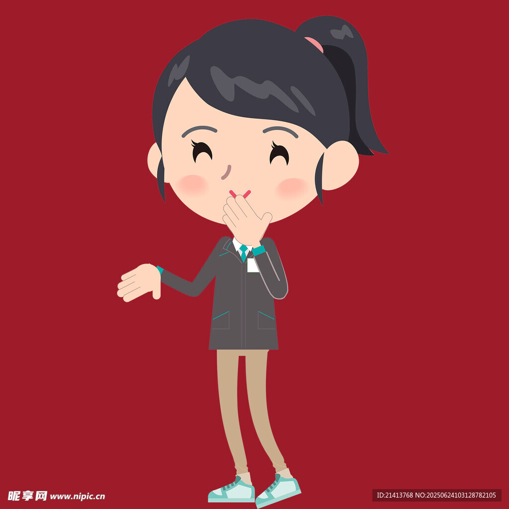 俏皮女孩伸手示意