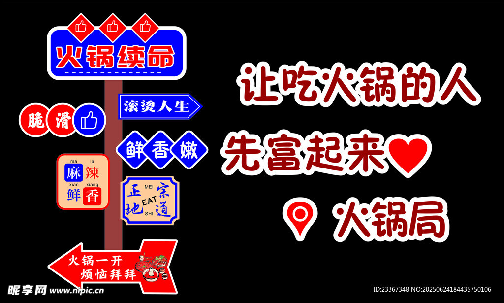 网红火锅打卡墙