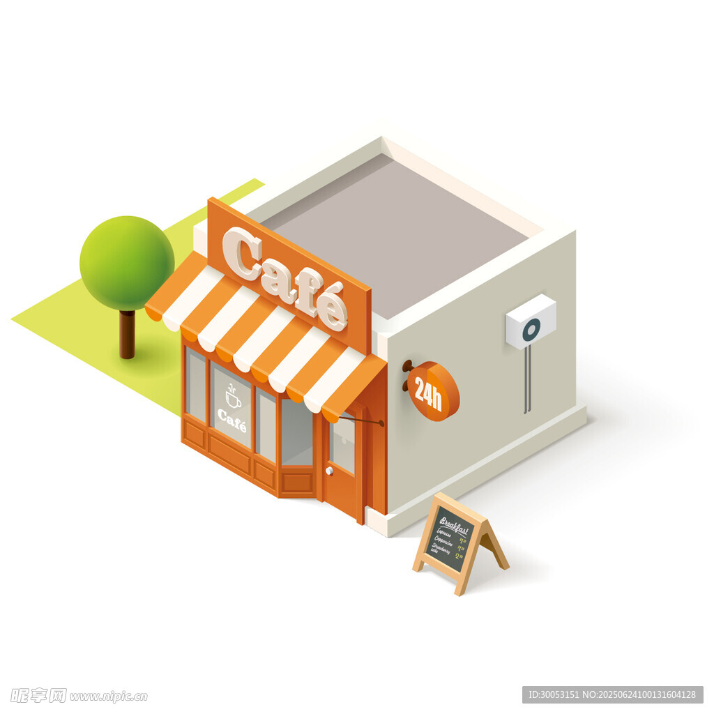 街边咖啡店建筑模型