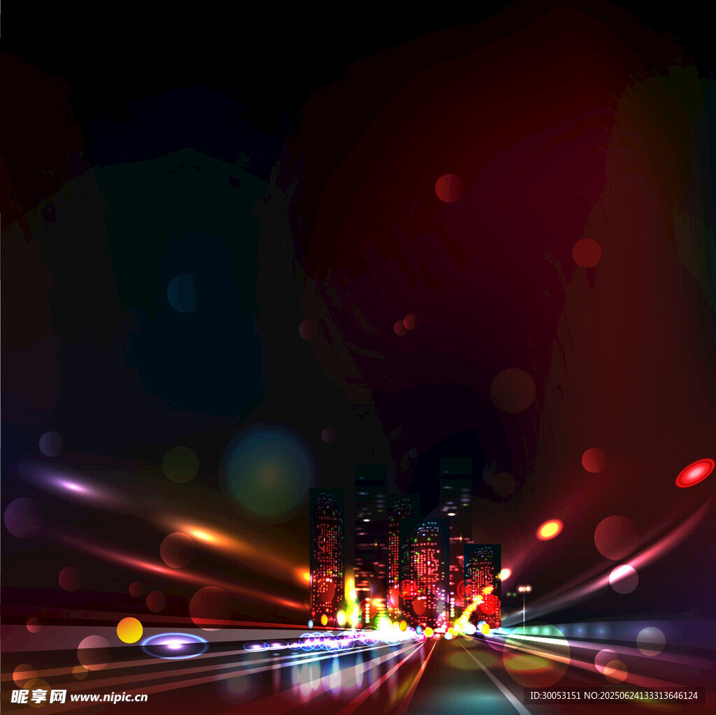 城市夜景车流光影效果