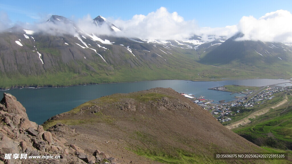 高山湖畔美景