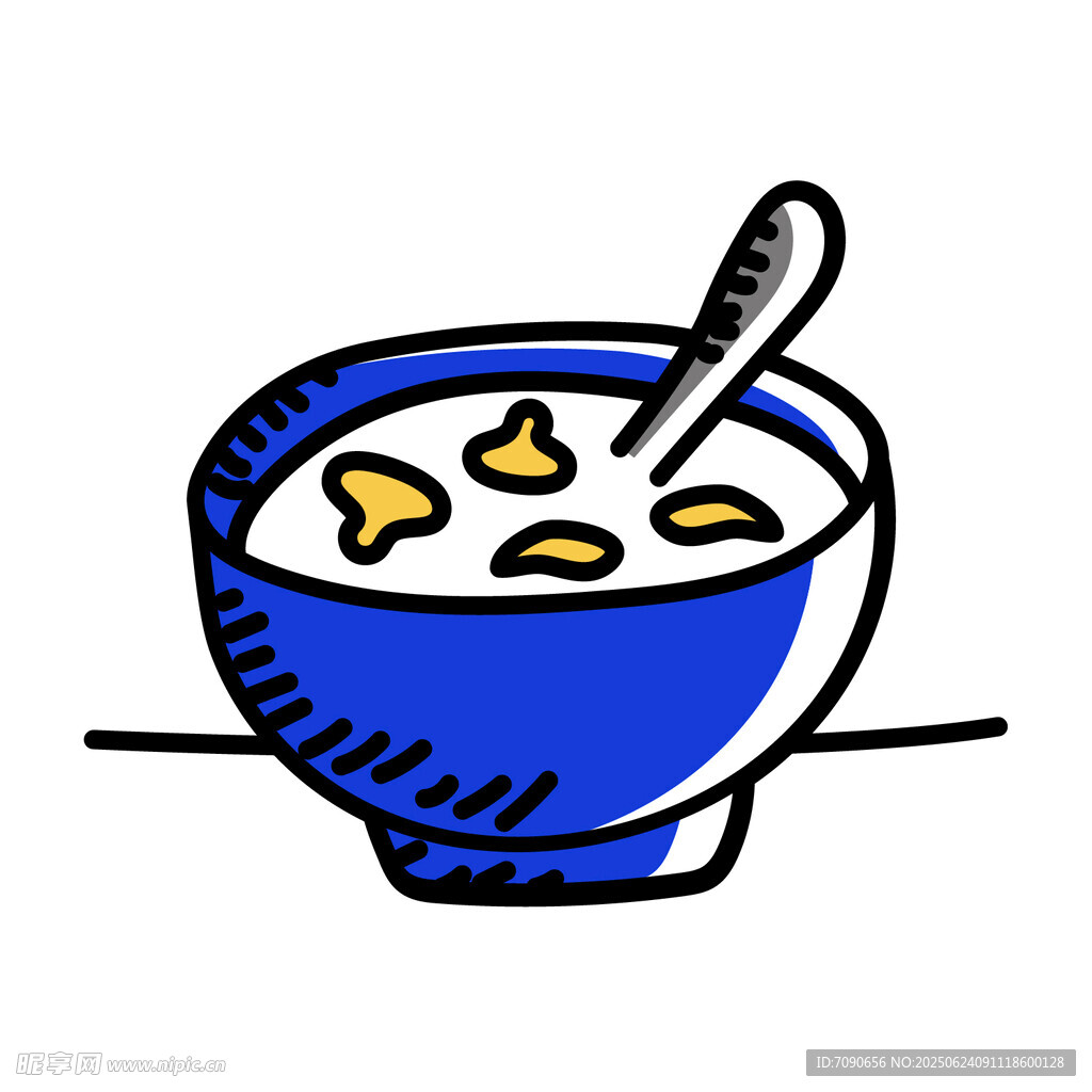 蓝色碗中的美味食物