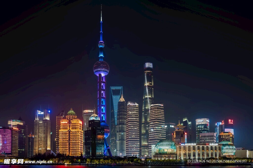上海璀璨夜景天际线
