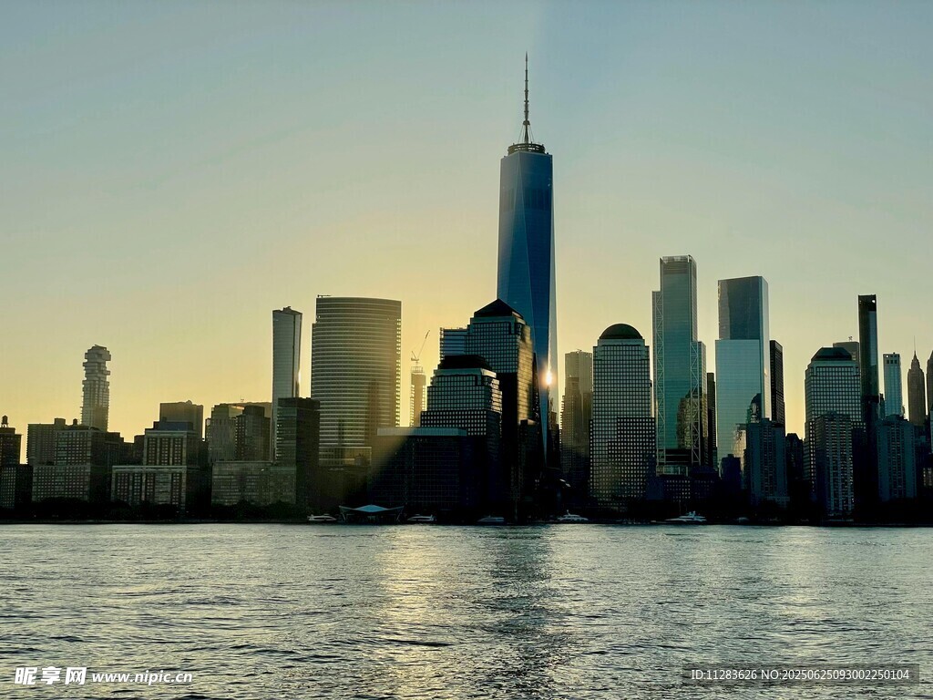 纽约城市天际线黄昏美景