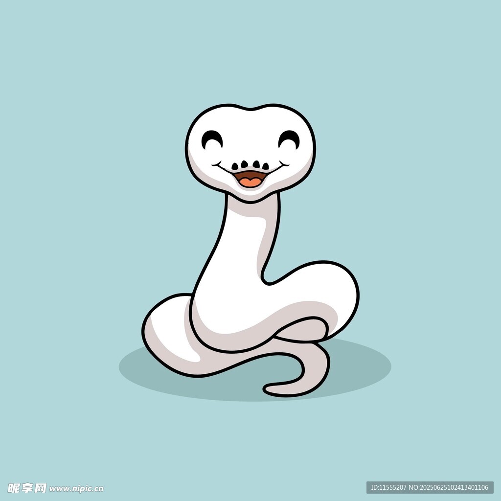 可爱卡通小白蛇形象