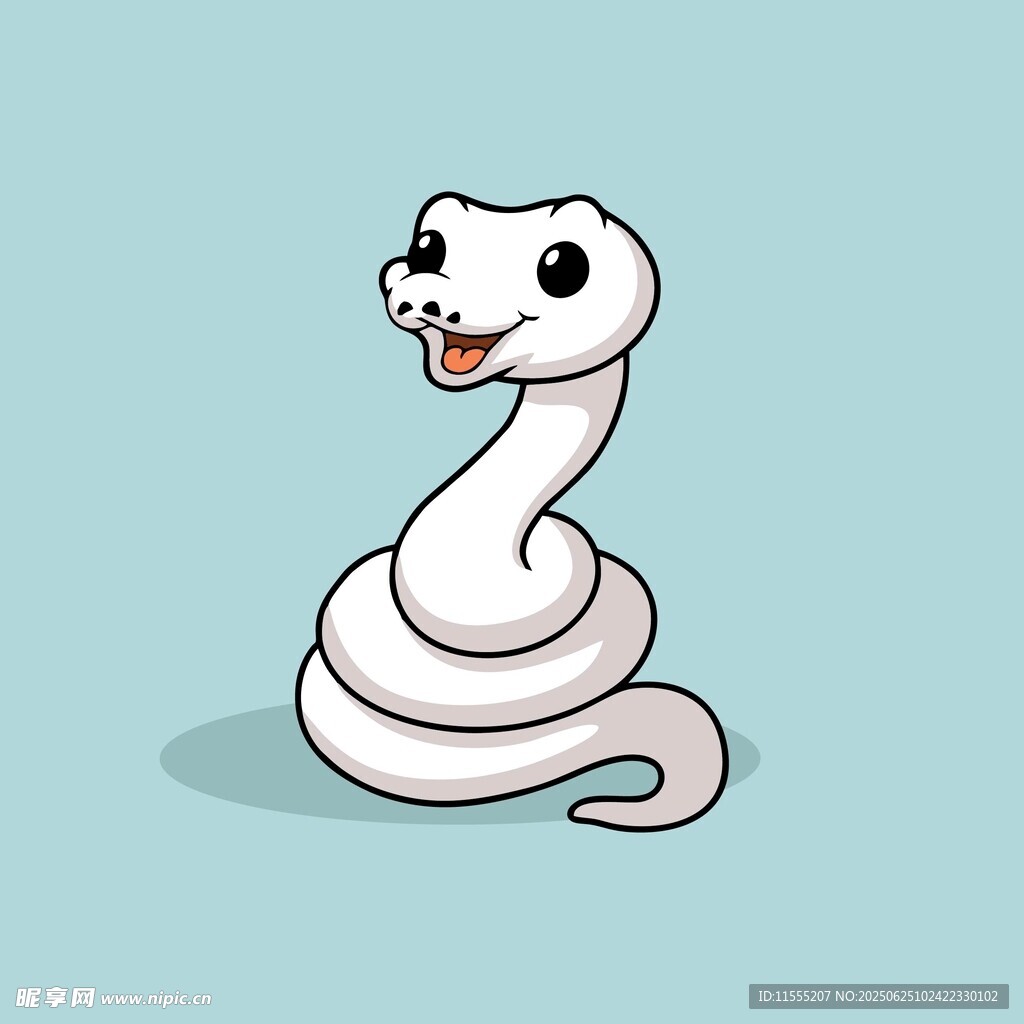 可爱卡通小白蛇