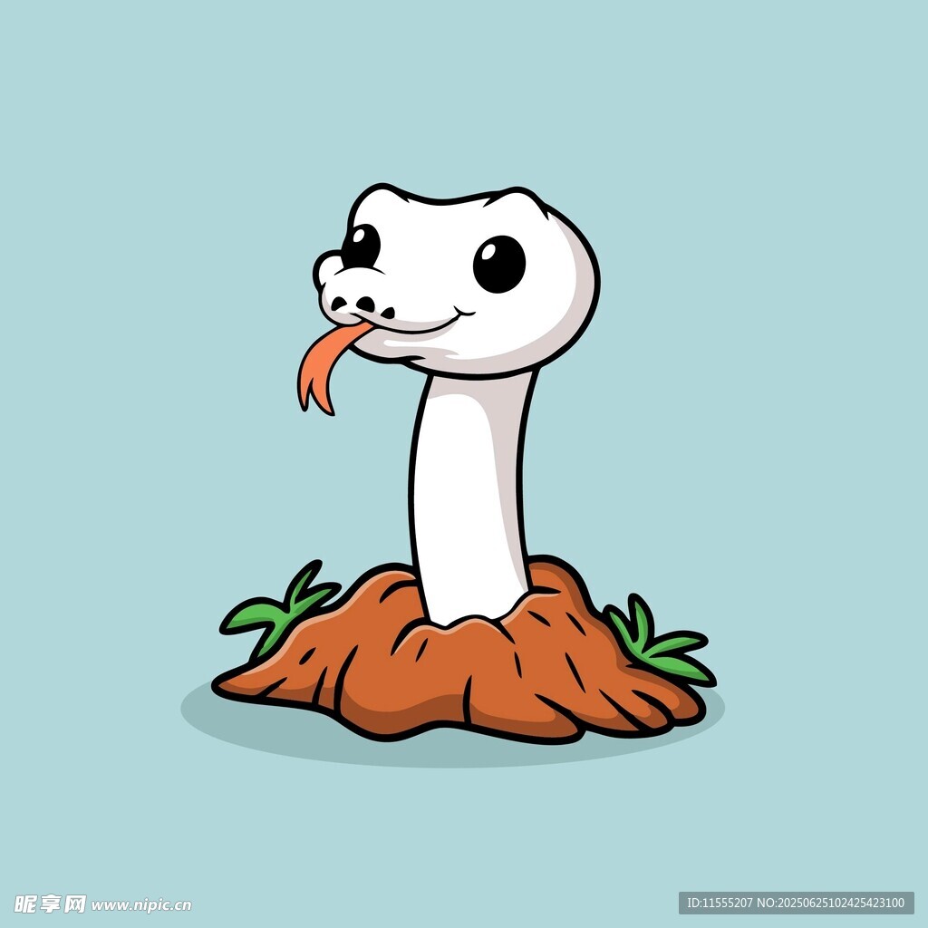 可爱吐信小蛇卡通形象