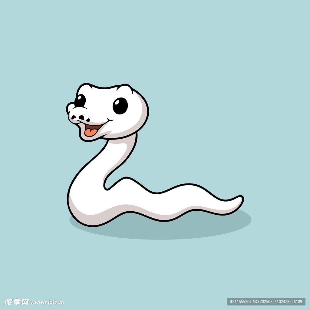 可爱卡通小白蛇