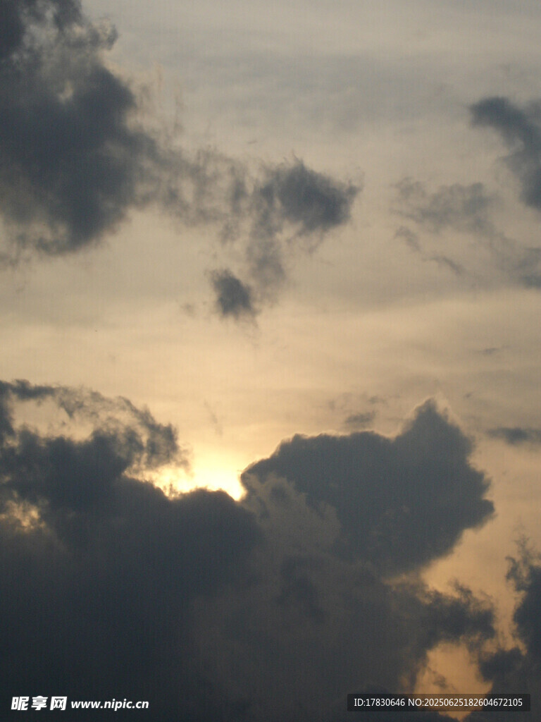 夕阳下的云层美景