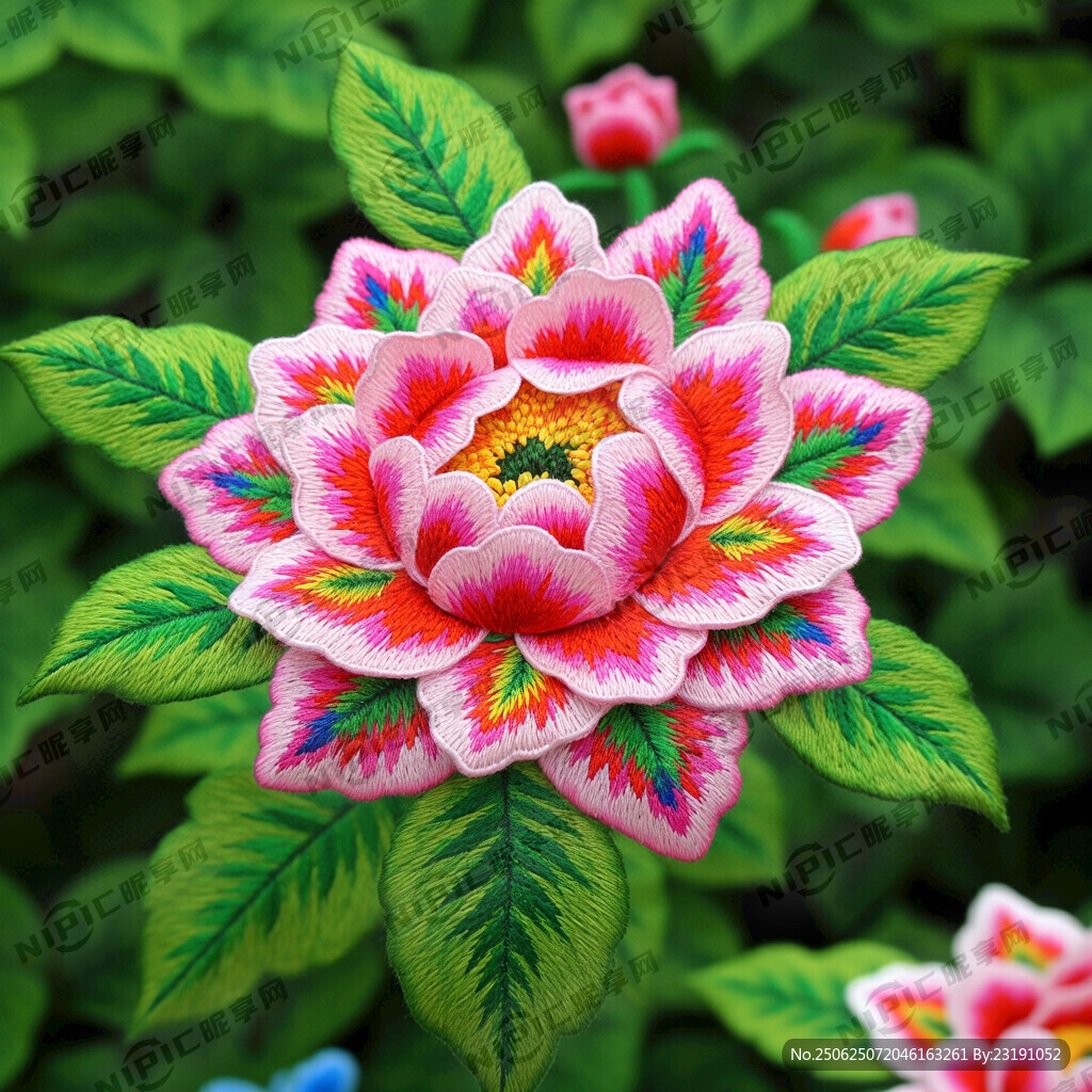 绣花  花卉   色彩鲜艳