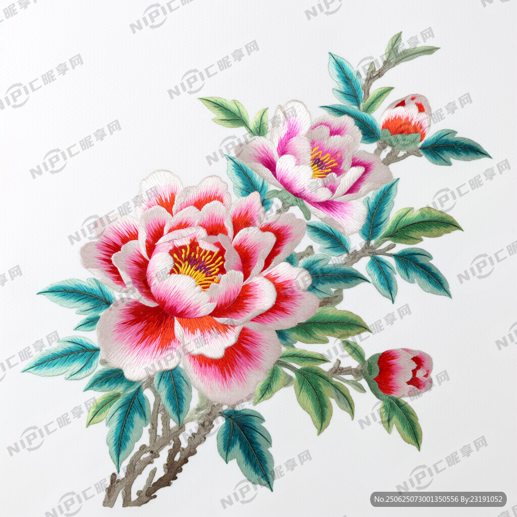 绣花  花朵   色彩鲜艳  