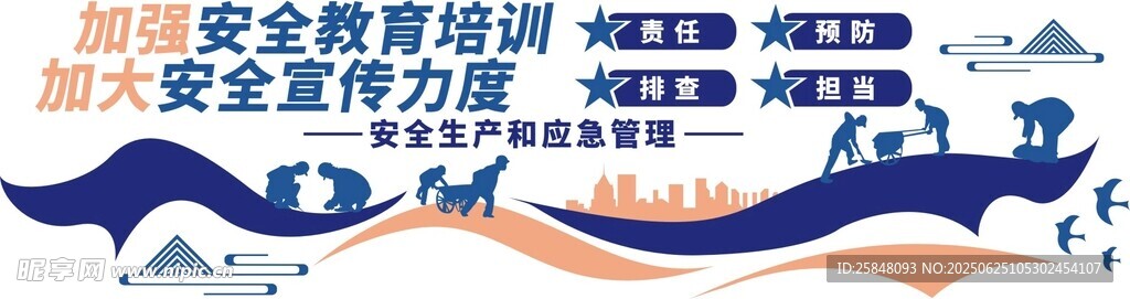 简约大气安全生产应急管理文化墙