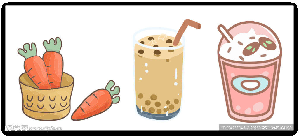插画奶茶
