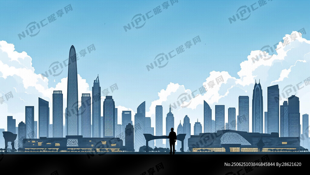 深圳市龙岗区地标剪影