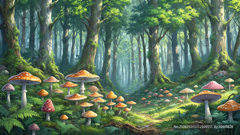树林 菌菇