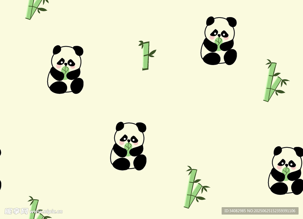 熊猫竹子图案背景图