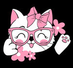 戴眼镜的可爱粉系猫咪