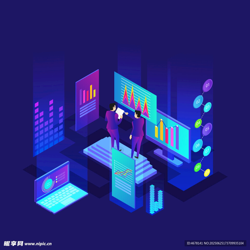 科技工作者专注数据展示场景