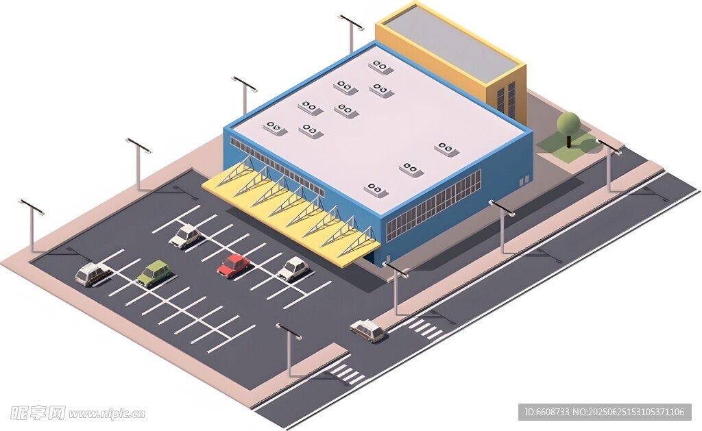 超市建筑等距视图