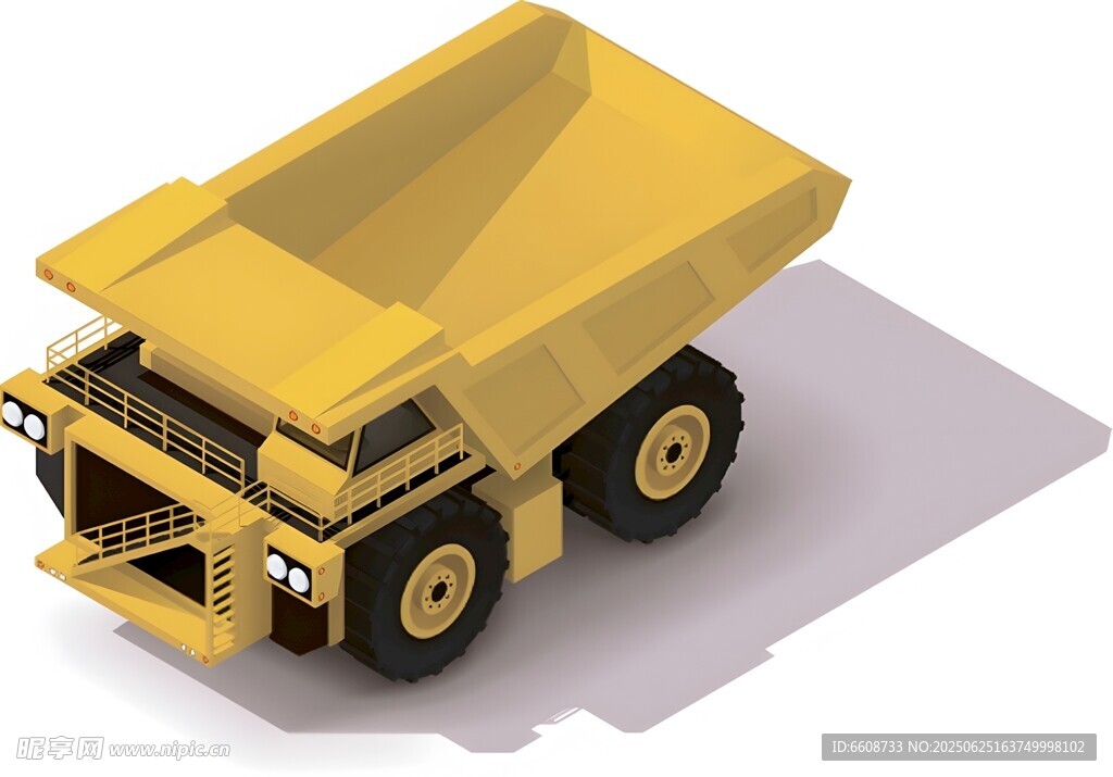 黄色自卸卡车3D模型