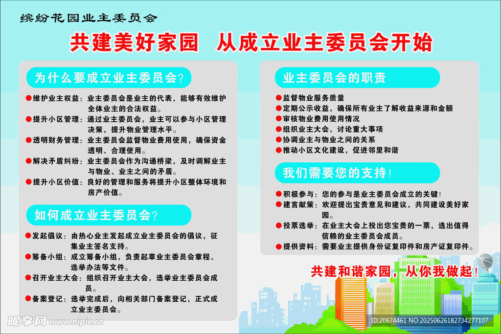 成立业主委员会宣传海报