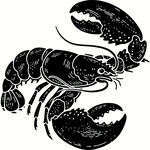 手绘风格大龙虾图案