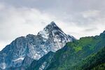 巍峨雪山与葱郁山林