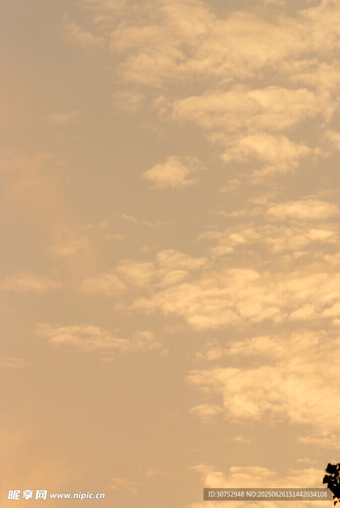黄昏天空下的剪影景象