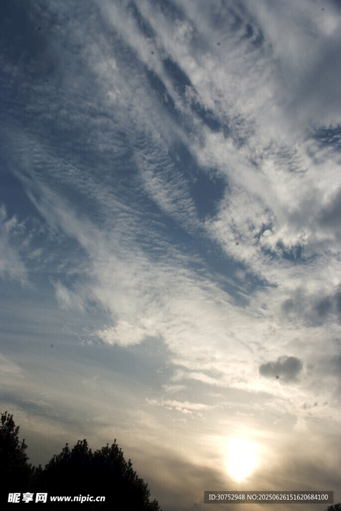 夕阳下的天空与云彩