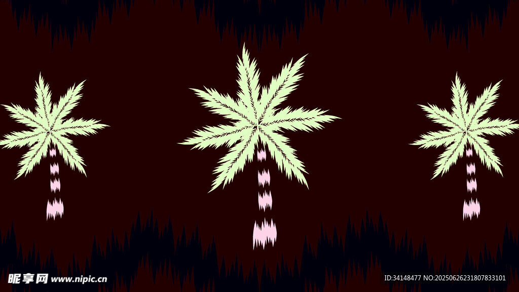 三株精美植物图案设计