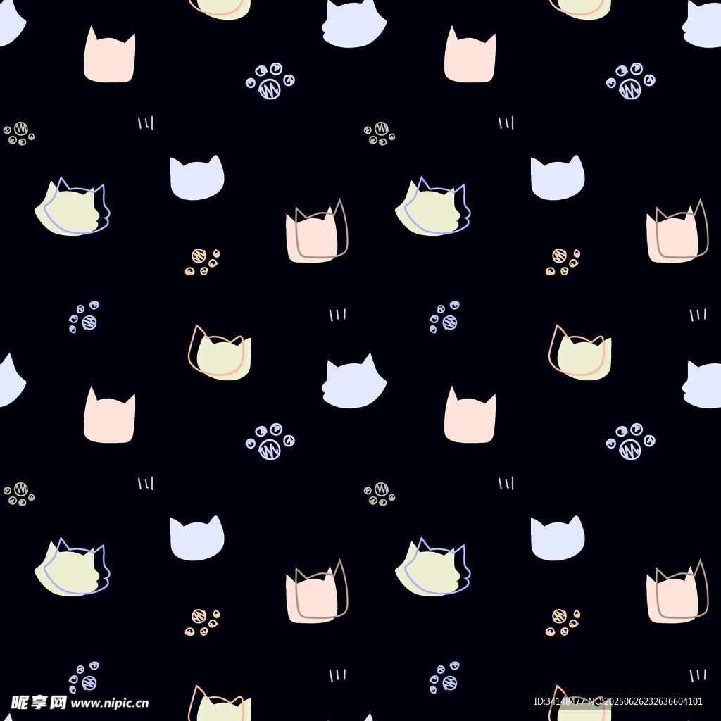 可爱猫咪图案背景