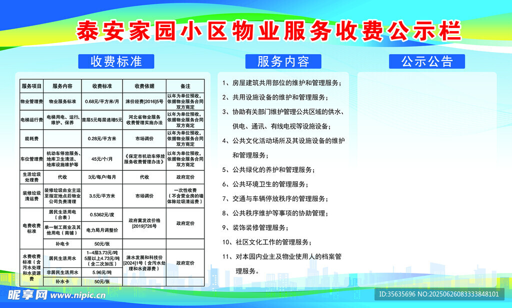 物业公示栏