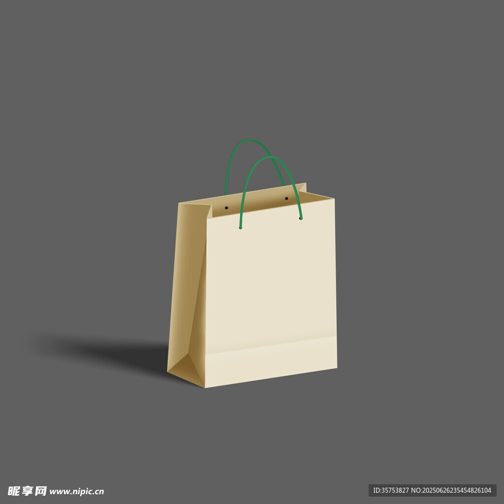 米色手提纸袋展示