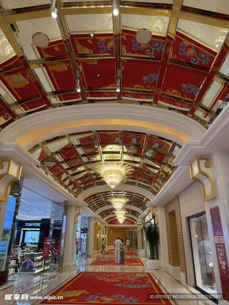 豪华酒店大堂走廊景观