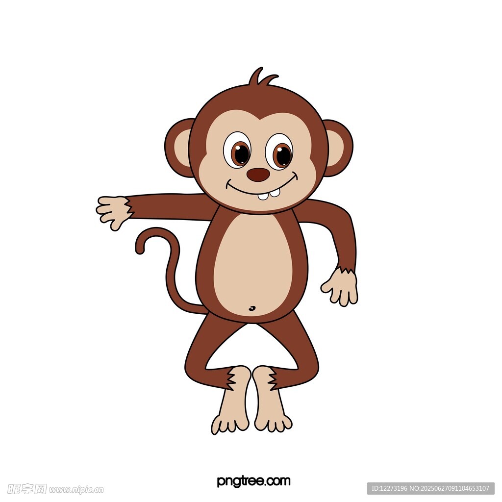 可爱小猴张开双臂