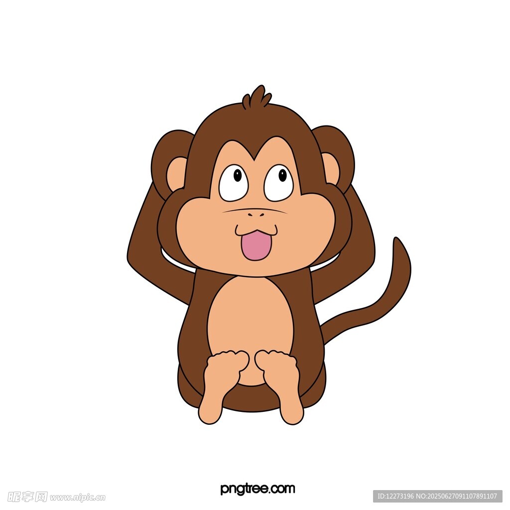 可爱小猴做搞怪表情