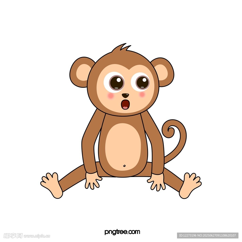 坐着的可爱小猴子