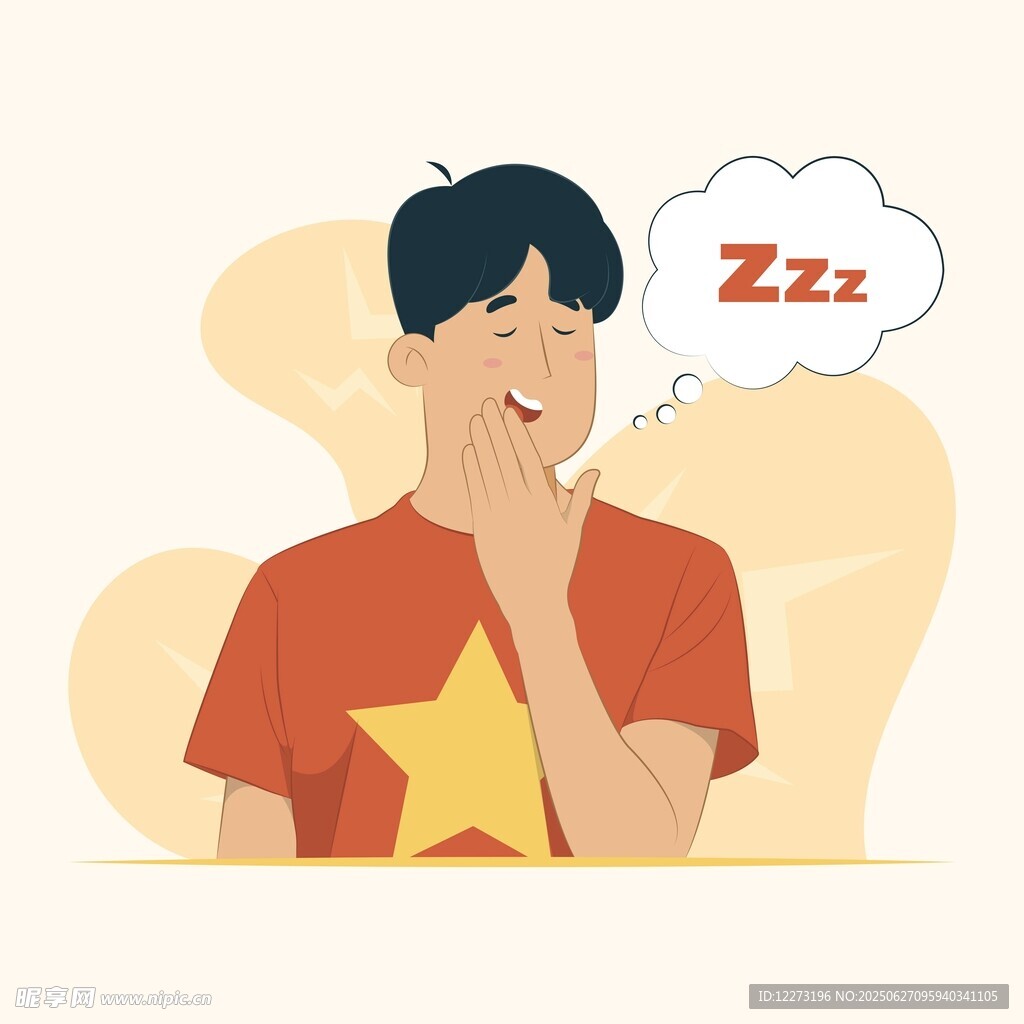 打哈欠的红衣少年