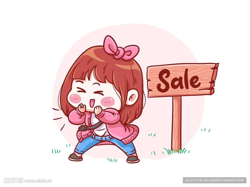 可爱女孩遇促销超惊喜