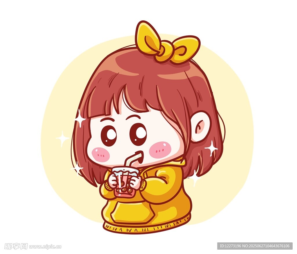 可爱红衣女孩双手捧脸