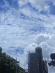 城市上空的蓝天白云景观