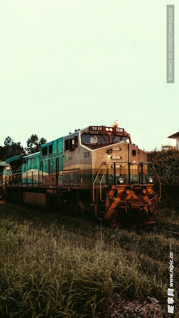 田野中的多彩复古火车