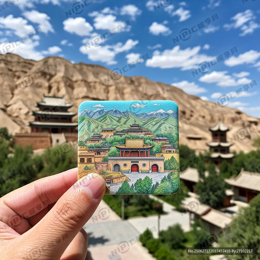 生成甘肃武威的景区文创冰箱贴