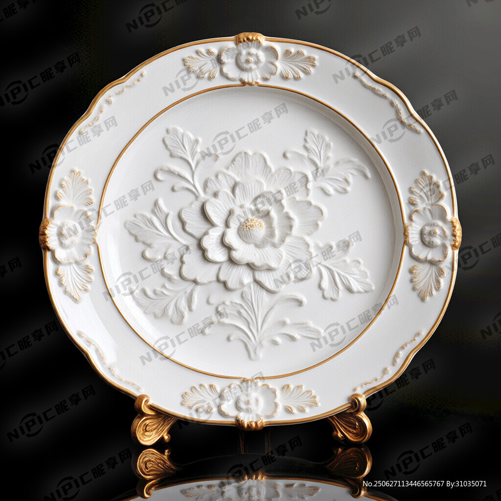 圆形弧度大些梅花盘子 欧式花纹