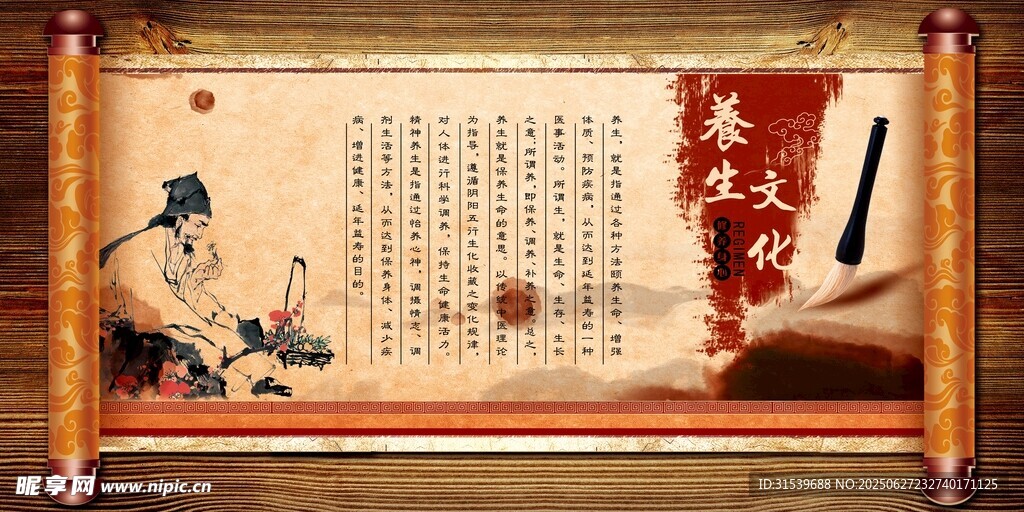 中国风中医文化展板