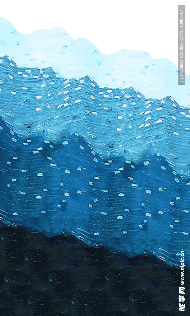 梦幻蓝色渐变雪景插画