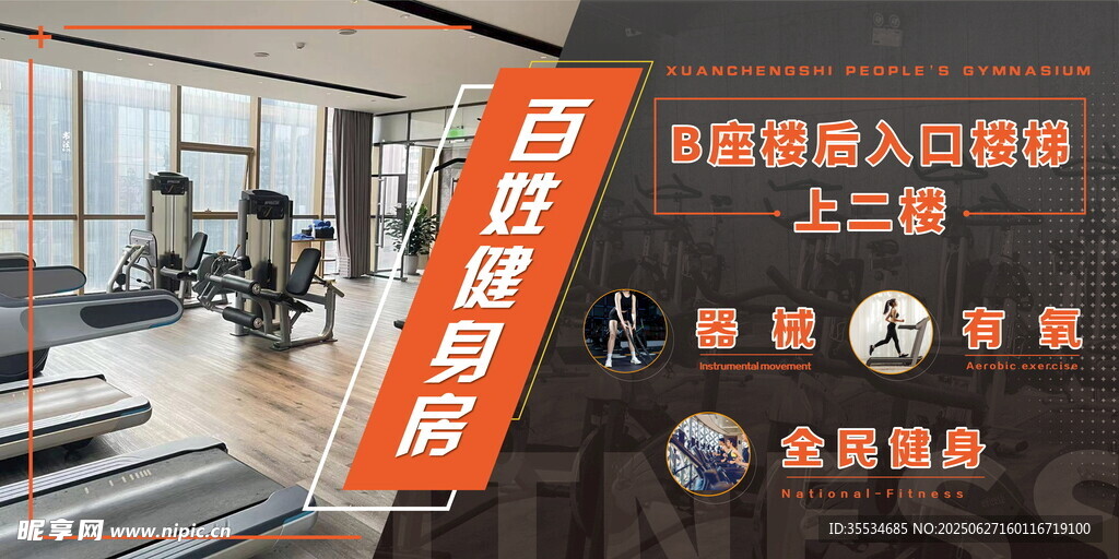 百姓健身房楼层导视指引牌