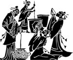 古代人物场景剪纸艺术