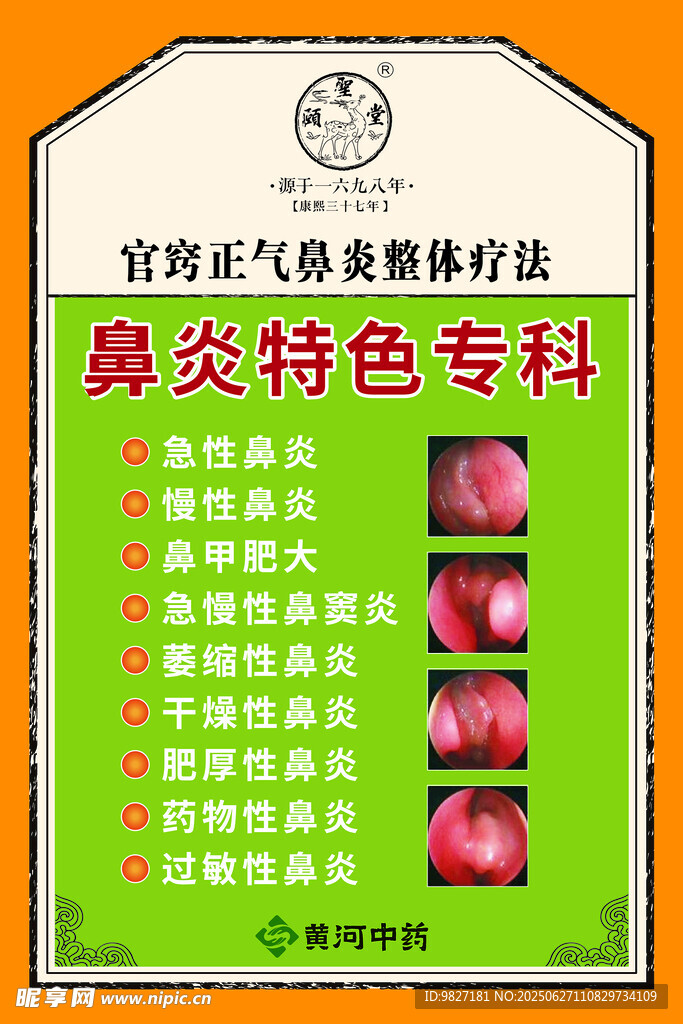 鼻炎特色专科宣传海报